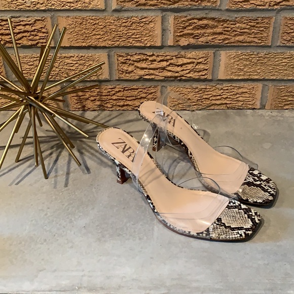 Zara Snakeskin and Clear Heels - Picture 2 of 8